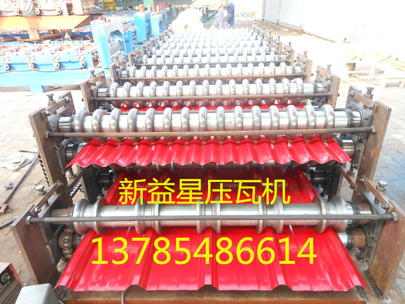 双层压瓦机彩钢瓦成型机是在高或低机架之间变换，